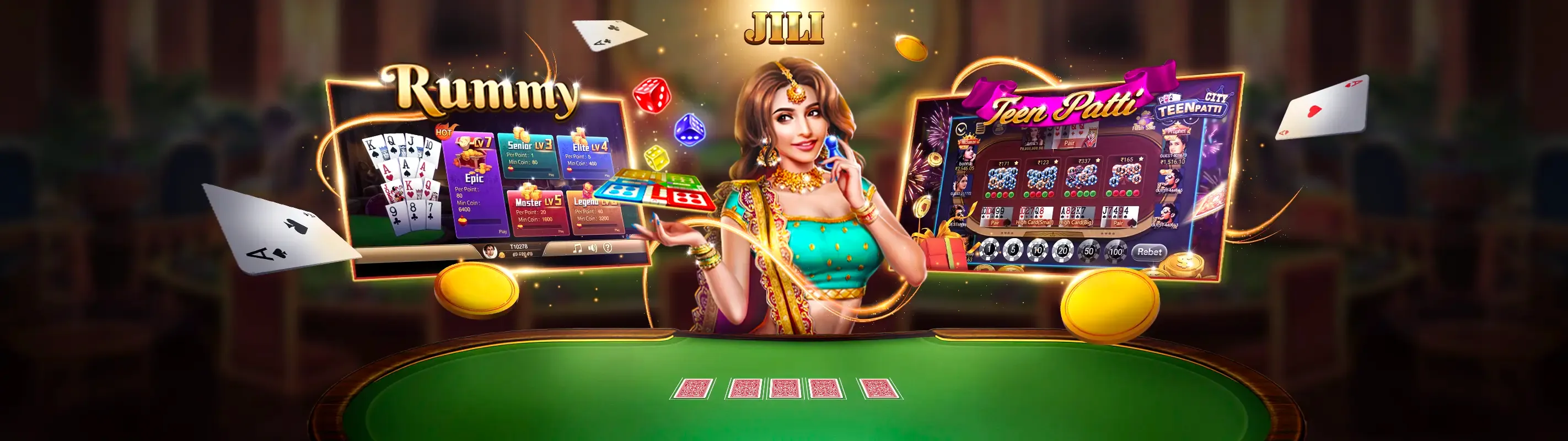 Bàn Baccarat tại HDBET WIN với chip và lá bài